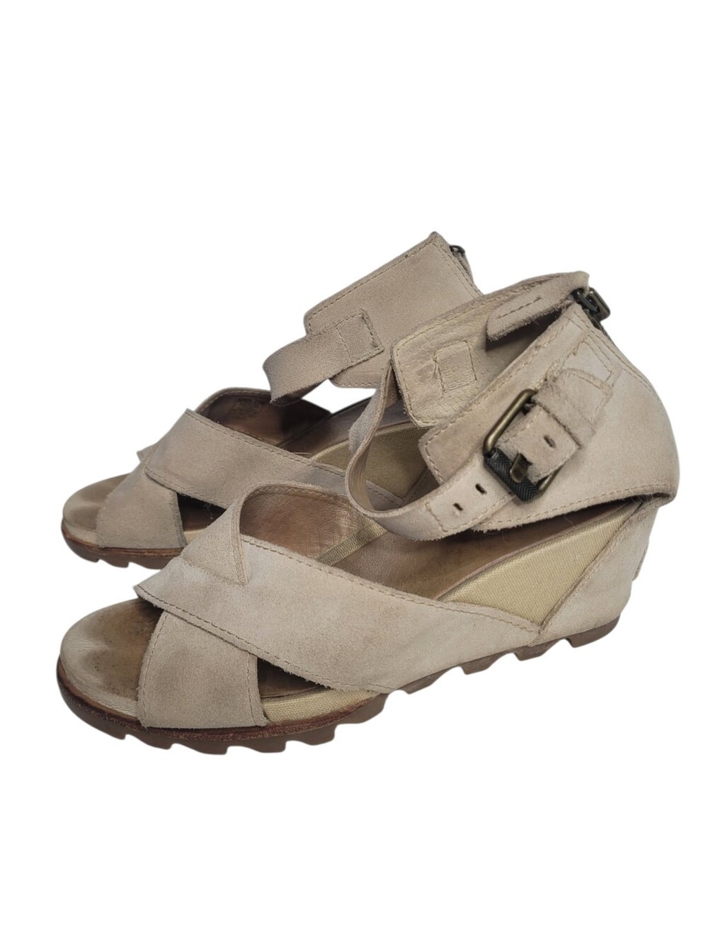 Sorel JOANIE II SANDAL STRAP ON OATMEAL US 10 Leather